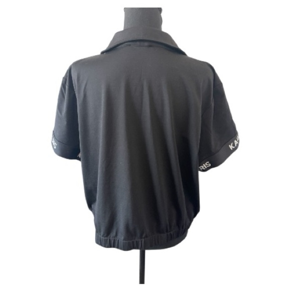 Karl Lagerfeld Paris Black Half Zip Logo Trim Top l Size L l Poshmark - Picture 7 of 8